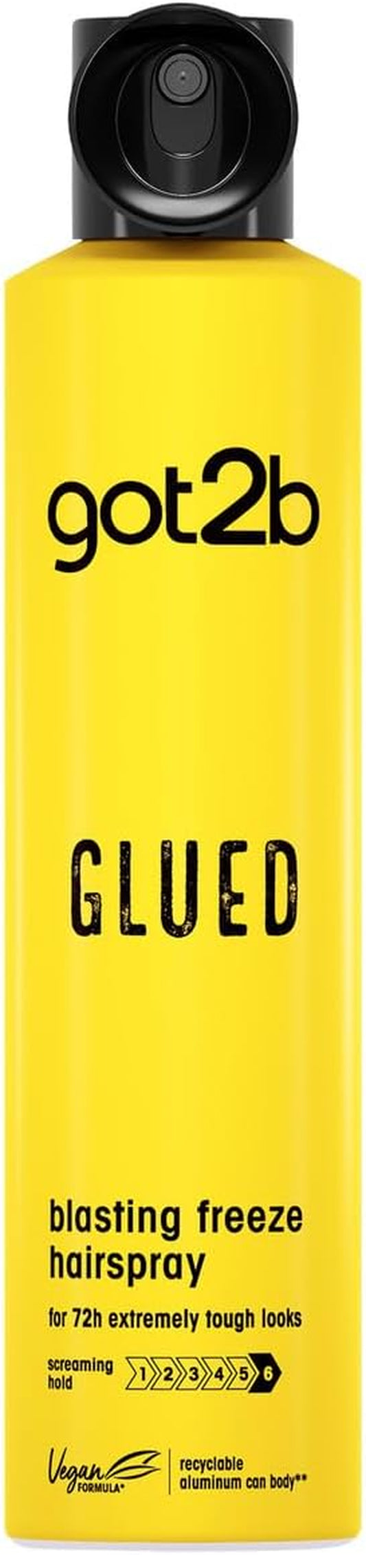 Glued Blasting Freeze Hairspray 300 Ml, Glued Hairspray for up to 72H Ultra Strong Hold, Hairspray , for Extreme Hairstyles, Vegan Formula